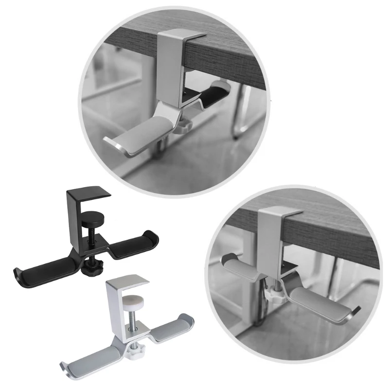 Aluminium Alloy Headphone Holder Headset Rotatable Double Earphone Stand Mount