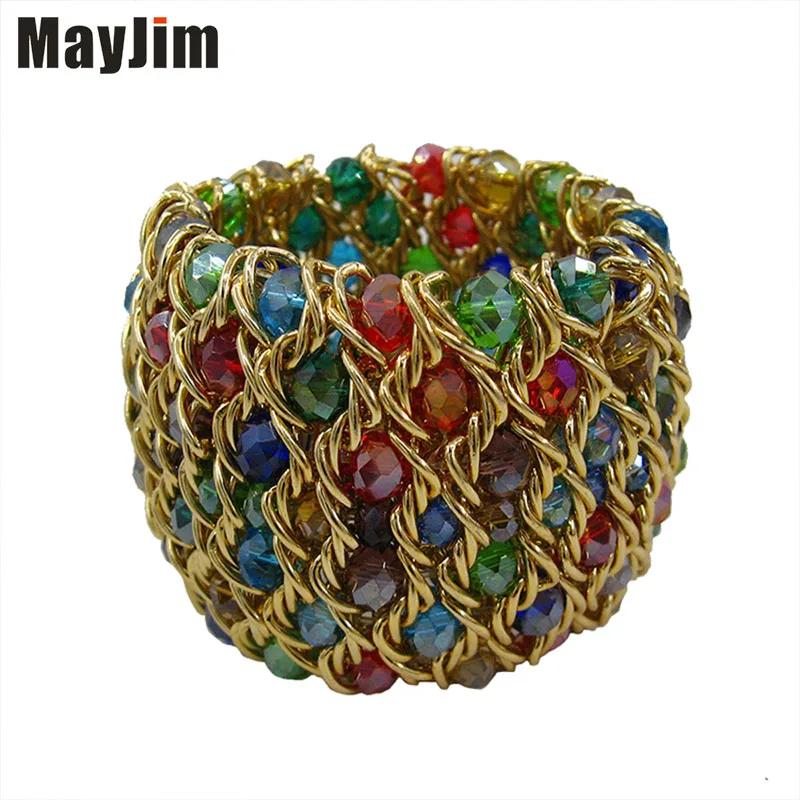 

New Bijoux feminine charm Luxurious multilayer crystal bead elastic BRACELET HANDMADE retro fashion bracelet & Womens jewelry
