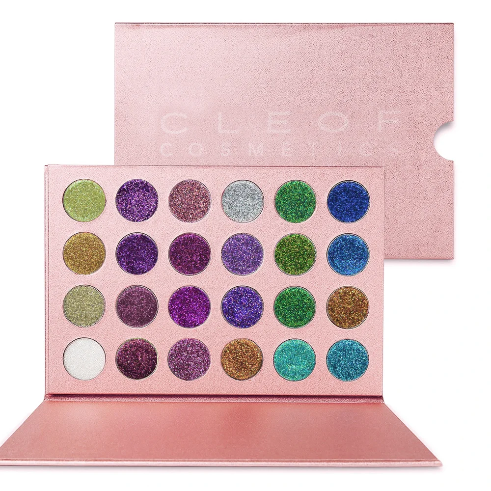 Палетка блестящих теней для век стойкие тени металлический блеск 24 цвета|Блестки