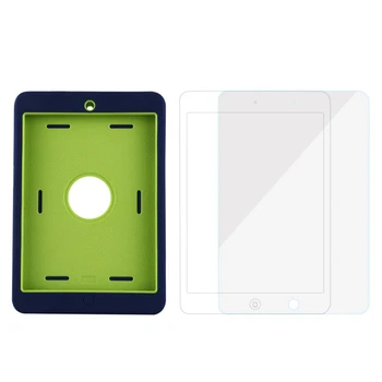 

Heavy Duty Shockproof Case Cover For iPad mini 3 2 1 Navy Blue+Yellow Green
