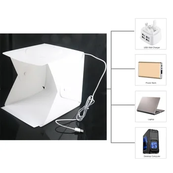 

30cm Mini LED Lighting Photography Studio Softbox LED Light Soft Box Camera Photo Background Box Lighting Tent Kit