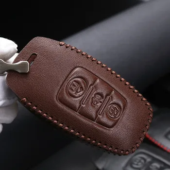 

Genuine Leather Remote Smart Car Accessories Key Case Fob Cover For Haval H2 H5 H6 H8 H9 F7 F7X Key Ring Chain Holder