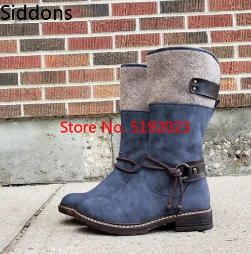 Cena Buty damskie Vintage Casual średnio wysokie buty z cholewami luksusowe buty damskie projektanci buty zimowe ciepłe buty Zip Zapatos De Mujer C80