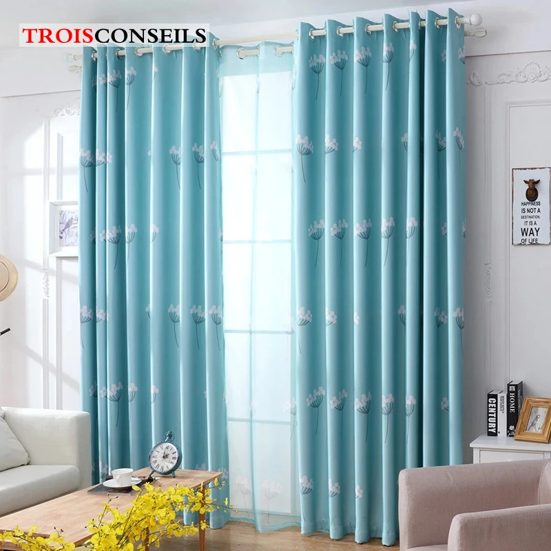 Modern Blackout Curtains For Living Room Bedroom Dandelion Print Kid Curtain Window Blinds Drapes Finished Windows | Дом и сад