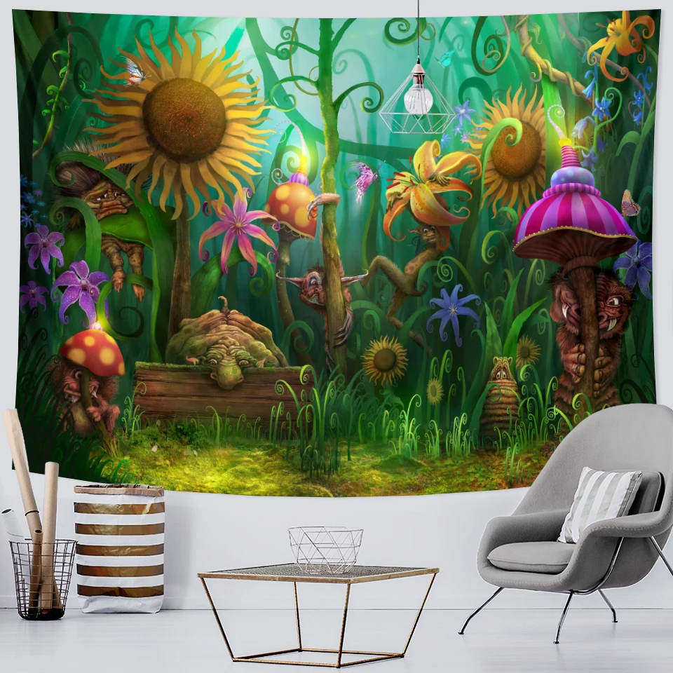 3D window flower art home decoration tapestry Hippie Mandala witchcraft wall hanging bedroom sheet sofa blanket yoga mat | Дом и сад