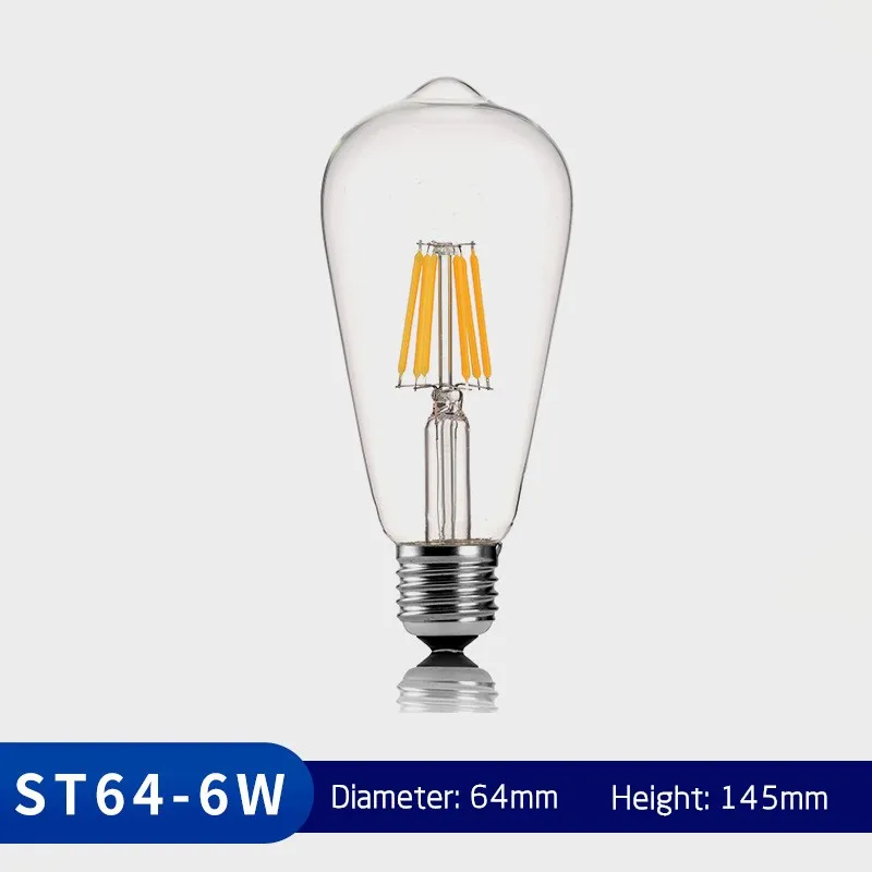 

LED Edison filament lamp ST64 retro bulb tungsten lamp nipple bulb E27 home decor led bulb e27