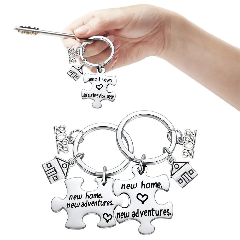 2pcs Housewarming Keychain Keyring Property Gift New Home New Adventure 