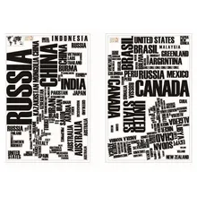 Большой английский алфавит, Карта мира, название страны, наклейка на стену, домашний декор для детской комнаты, Diy прикроватная самоклеящаяся