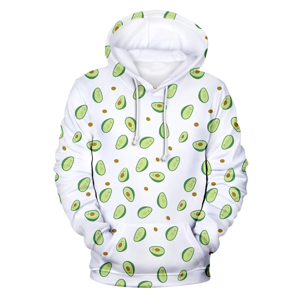 Модный свитшот с 3D принтом авокадо Женский Осенний Забавный круглый Детский