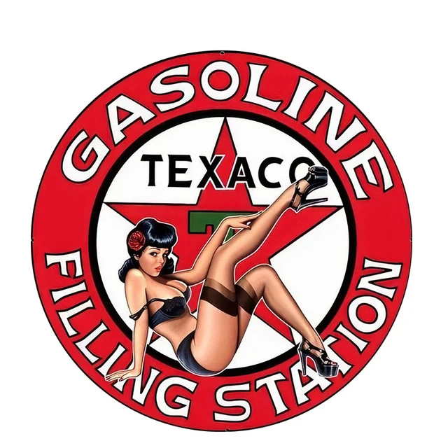 Hot Retro Creative Texaco Gasoline Pinup Girl Vinyl Wrap Sexy Beauty Car Sticker Racing Vinyl Cover Scratches Auto Decoration