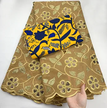 

Gold african organza fabric with sequins african lace fabric 2.5+3yard african net lace fabric for dress cotton fabric C0013