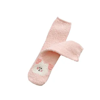 

New Japanese Cotton Socks Cute Cartoon Pattern Printing Winter Warm Coral Fleece Thickening Home Floor Fashion Cotton Socks