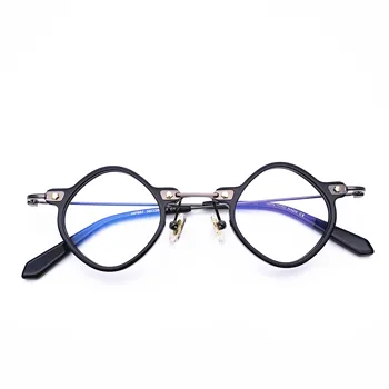

Belight Optical Fancy Vintage Retro Acetate with Metal Square Shape Blonde Design spectacle frame precription lens HP507