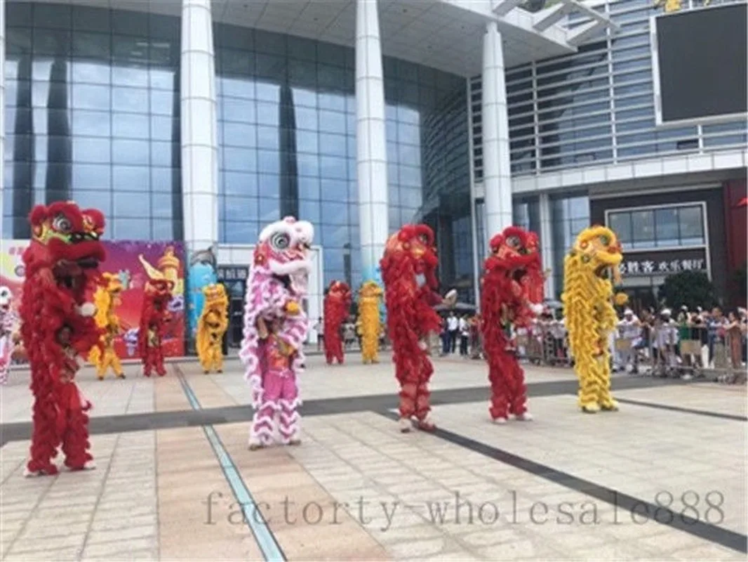 Hoksa Lion Dance MASCOT Costume Wool Chinese Folk Art Southern Lion Two Adults Cosplay Party Game Advertising Cartoon Character