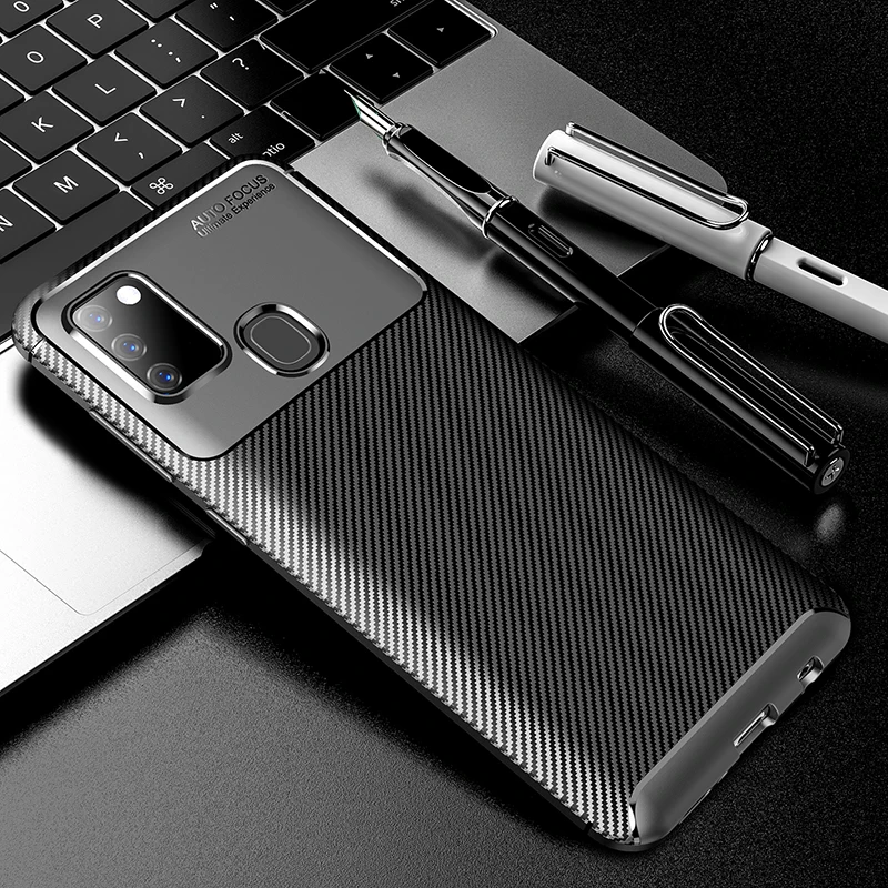 Чехол для телефона Samsung Galaxy M31s чехол A31 A21s M31 из углеродного волокна Мягкий ТПУ