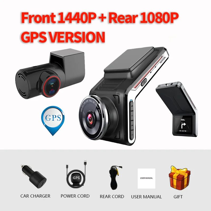 dash cam for car Sameuo U2000 dash cam front and rear 4k 2160P 2 camera CAR dvr wifi dashcam Video Recorder Auto Night Vision 24H Parking Monitor rear camera for car Vehicle Cameras