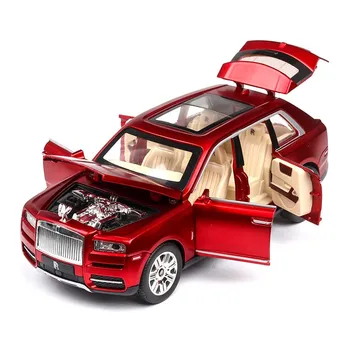 1/24 Alloy Rolls Royce Cullinan SUV Model Die Cast Toy Car Simulation Sound Light Pull Back Collection Toys Vehicle 1