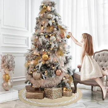 

1Pc Light Yellow Tree Bottom Cover Wearable Apron Wrap Ornament for Christmas (Light Yellow)
