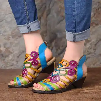 

2020 Hollow Sandals Love Shape Soft Hook Loop Low Heel Sandals Ladies Shoes High Quality New Women Shoes Elegant High Heels
