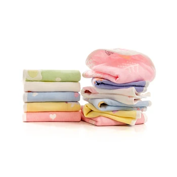

Baby Cotton Square 6 Layers Gauze Cartoon Pictures Hook Design Good Breathability Towels