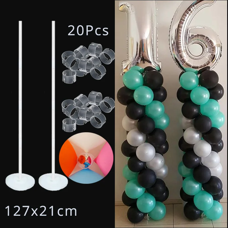 Kids Adult Happy Birthday Balloon Column Stand with Base and Pole for Wedding Party Decoration Latex Ballons Holder Arch Supply images - 6
