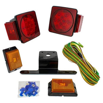 

1 Set 12V High Brightness Trailer Truck Tail Light Boat Bicycle LED Light Truck Lamp Kit with Accessories