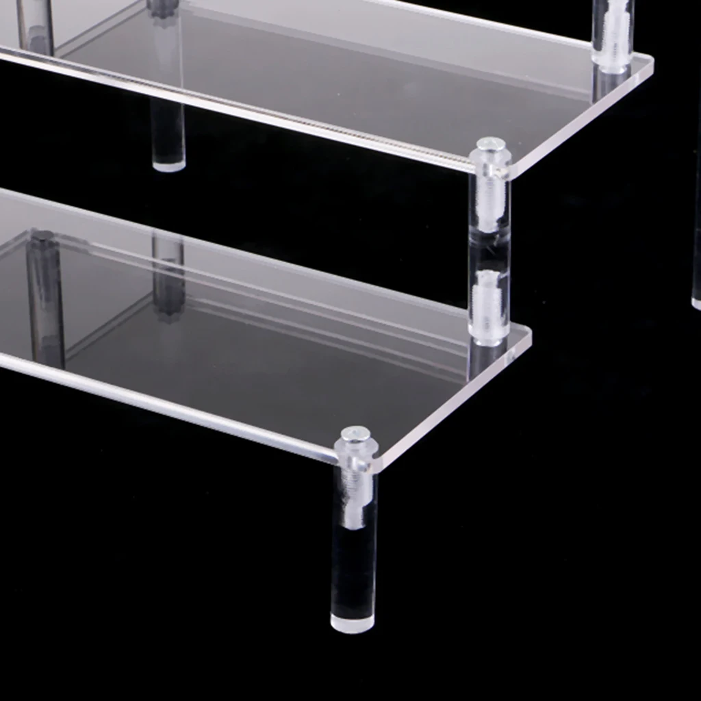 Figures Display Stand Acrylic 3 Tier Shelf Removable for Action Figures Car Airplan Model Show