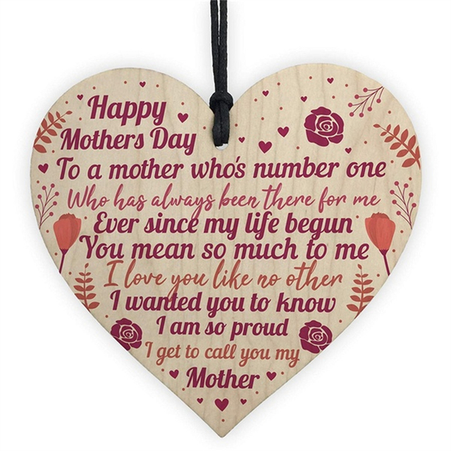 We Make Friends Wooden Hanging Heart Mother's Day Gift Love Sign Best Mum Printing Plaque Christmas Tree Ornaments