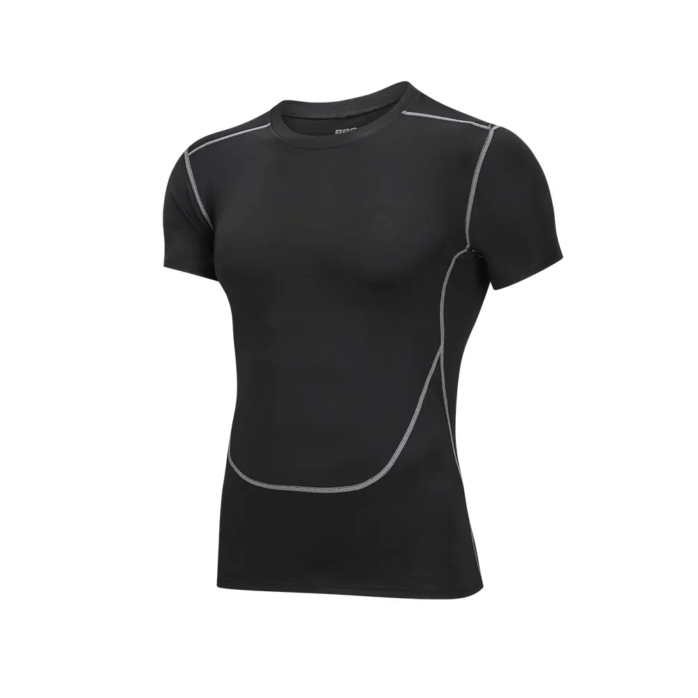 

Sport Gym Shirt Men Fitness Tights Top Soccer Jerseys Running T-Shirt Hot Quickly Dry Breathable Men'S Sportswear black t shirt
