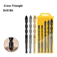 

6-12mm Twisted Four-Edged Cross Drill Bit Set Hard Alloy Triangle Porcelain Stone Glass Ceramic Concrete Drill Bit Hole Opener