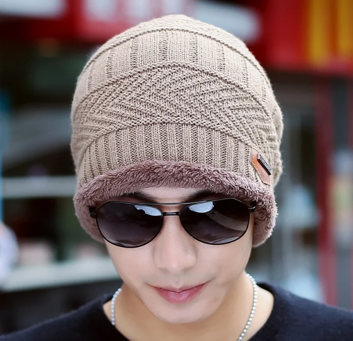 Single cap khaki Осенне-зимняя бархатная шапочка, вязаная шляпа нагрудник, два предмета, наушники для родителей и детей, кепка шерстяная шапка, шапка, детская зимняя шапка шапка мужская шапки женские шапки шапка женская зимняя шапка - Цвет: Single cap khaki