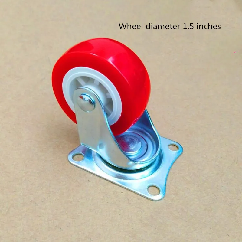 1.5 inches in diamet Красный Тихая рицинус 1,5/2/3 дюймов Универсальный мебельное колесо для мебели книжный шкаф с выдвижными ящиками защитные ролики дома аппаратных аксессуары для ванной комнаты - Цвет: 1.5 inches in diamet