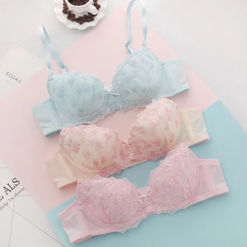 

Comfortable bra autumn breathable comfortable girl bra sexy sweet embroidery new women's underwear 4575