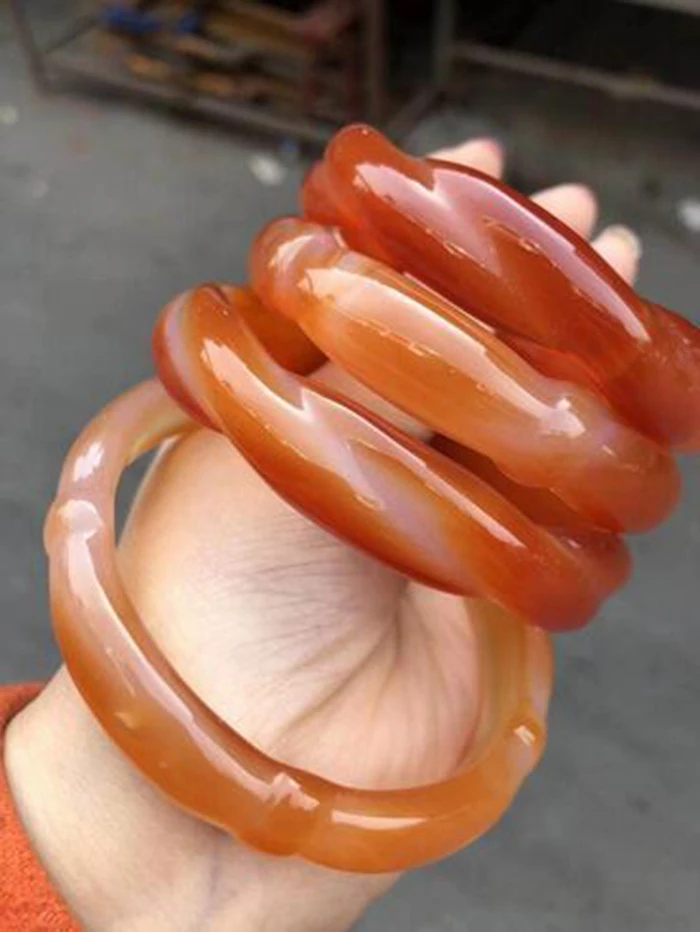 Natural red agate bamboo bracelet female send mother friend old man