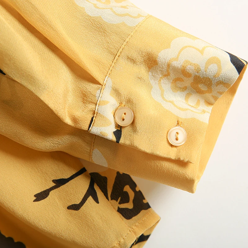 SuyaDream Silk Floral Blouse Women 100% Silk Crepe