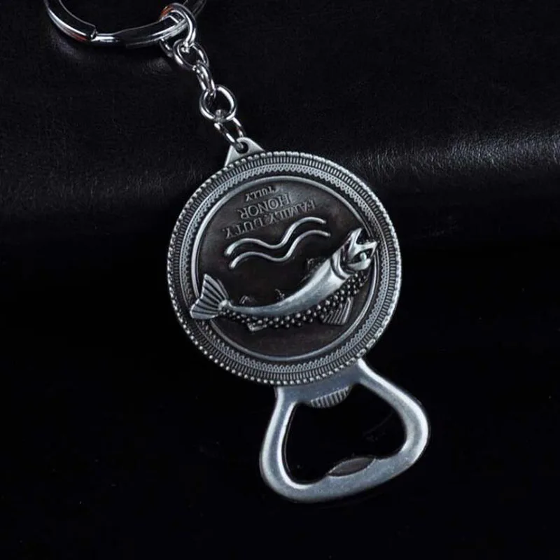 E silver 20 шт./лот, модные ювелирные изделия, брелки, Игра престолов, открывалка для ключей, креативные вечерние брелки для ключей для мужчин, украшения для автомобилей - Color: E silver