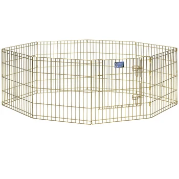 

Midwest aviary with door, 8 panels, gold-plated zinc
