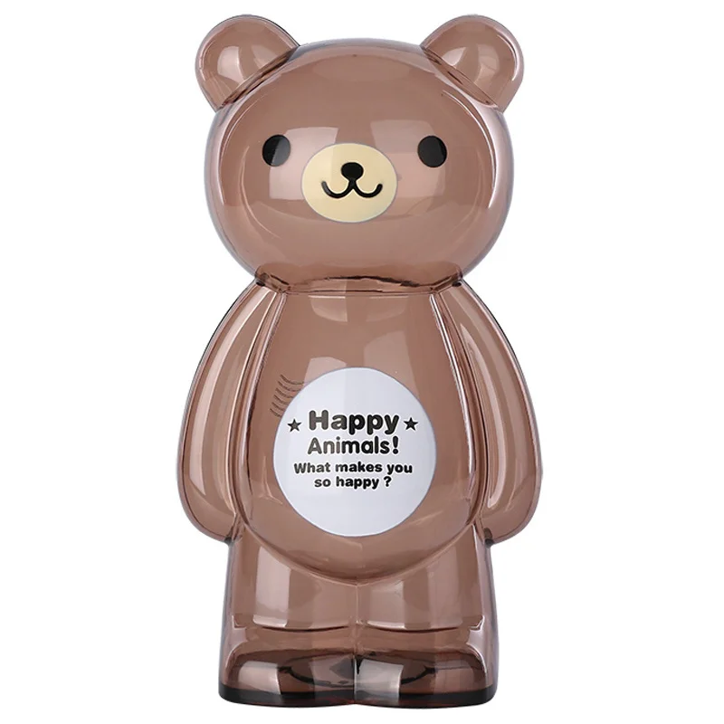 Little Bear Transparent Piggy Bank Cartoon CreativePiggy Bank Articles Props Gift Cartoon Money Saver Children Kids Gift AA50MB