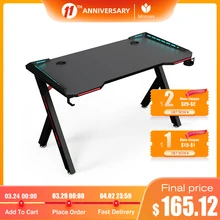 47 Polegada ergonômico mesa de jogos rgb conduziu a luz e-esportes mesa de computador mesa de computador pc gamer mesas estação de trabalho com suporte de copo usb