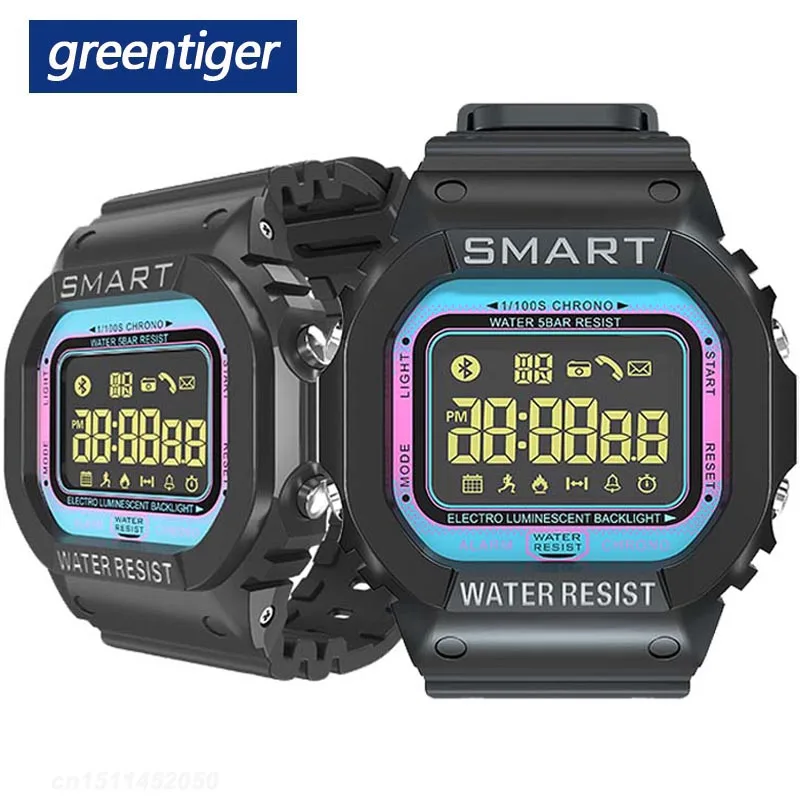 Greentiger EX16T Смарт часы для мужчин Bluetooth дистанционное управление, шагомер спортивные Смарт часы IP67 Водонепроницаемый напоминание о вызове наручные часы