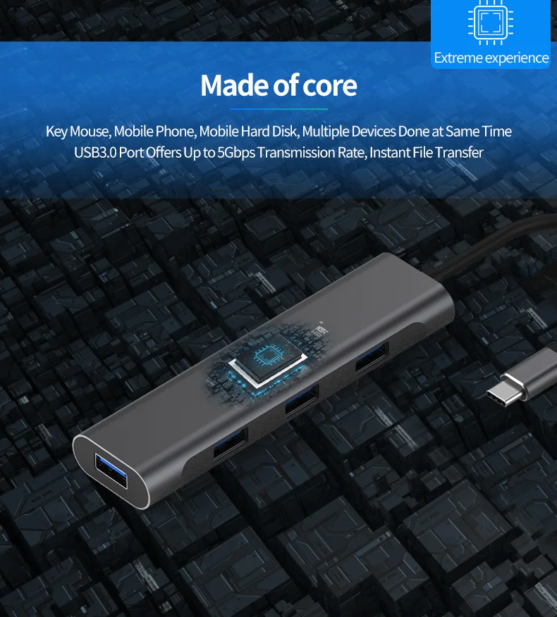 Blueendless USB3.0 Тип C 4 порта USB Hub USB3.0 высокое Скорость USB многофункциональный Поддержка 5 Гбит/с для MacBook Pro Тип-C концентратор USB