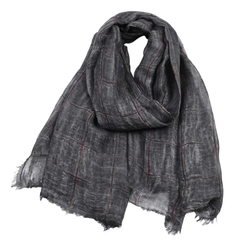 

Colorful men's casual scarf Autumn and winter men's long twill cotton warm color woven cotton scarf