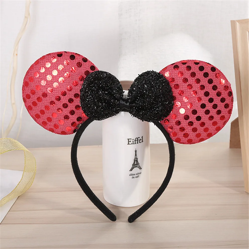 ABDO Hot Sale Big Bow Sequins Children's Hairband Mouse Ears Kids Hairbands For Girls Headwear Photo Shoot Girl Hair Accessories Baby Accessories Baby Accessories