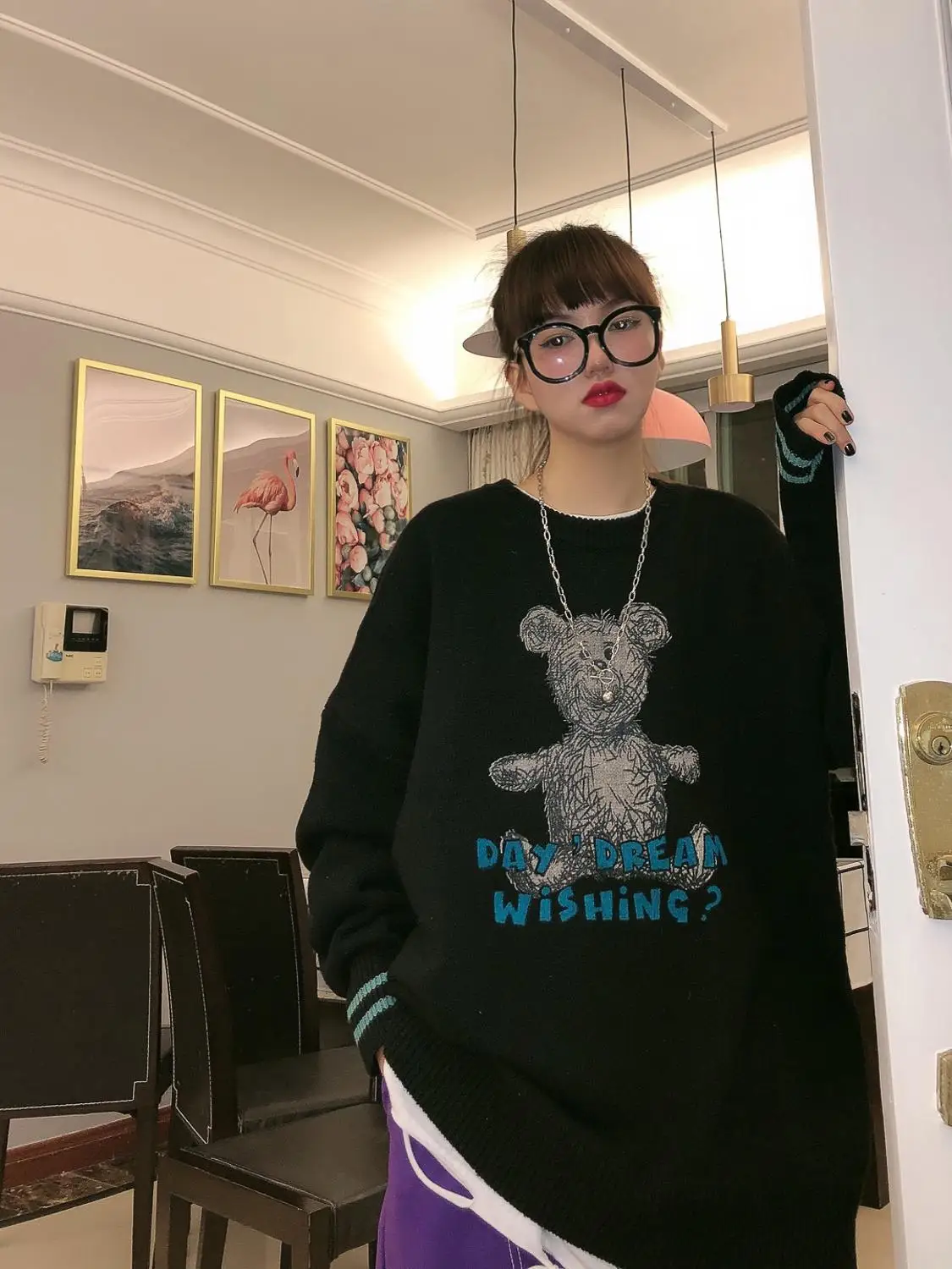 Jasmine осенне-зимний винтажный свободный и универсальный трендовый пуловер с длинными рукавами, свитер, свитера