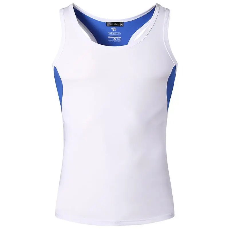 

jeansian Sport Tank Tops Tanktops Sleeveless Shirts Running Grym Workout Fitness Slim Compression LSL203 White