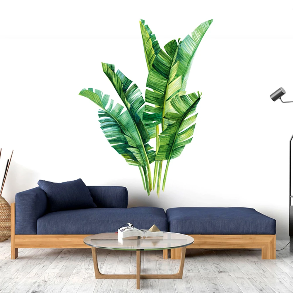 

Home Accessories Green Plant Wall Sticker DIY Big Leaf Art Decoration Sticker Family Living Room Bedroom