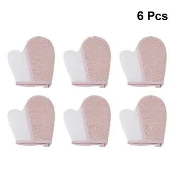 

3 Pairs Exfoliating Gloves Scrubbing Bath Rubbing Mitts Shower Bath Gloves Remover Cleansing Tools (Beige)