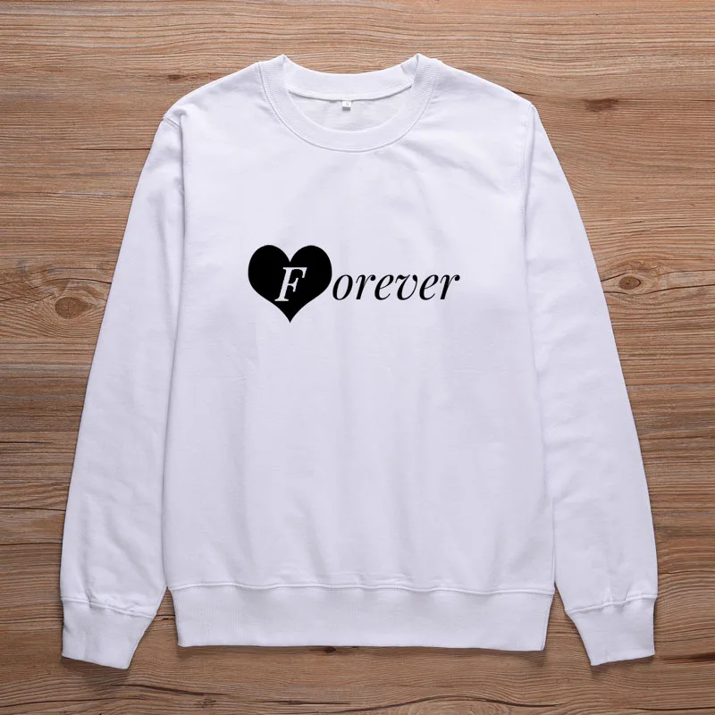 White-Forever ONSEME Best Frieds Forever Print Harajuku Толстовка для женщин 80s 90s свитшот в стиле грандж лучшие друзья соответствующие BFF Friend Топы S-31 - Цвет: White-Forever