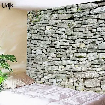 

Gray Broken Stones Wall 3d Photo Cleanable Fabric Mural Home Decor living Room Bedroom Background Wallpaper Bohemia Decoration