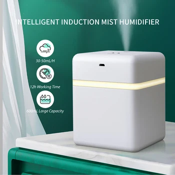 

600mL Mist Humidifier Diffuser with LED Light Quiet Alcohol Humidifier Desktop USB Air Humidifier for Bedroom